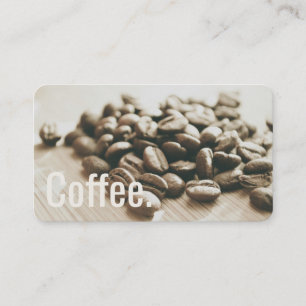 Monochrome Coffee Beans Simple Oswald Punch-Card Loyalty Card