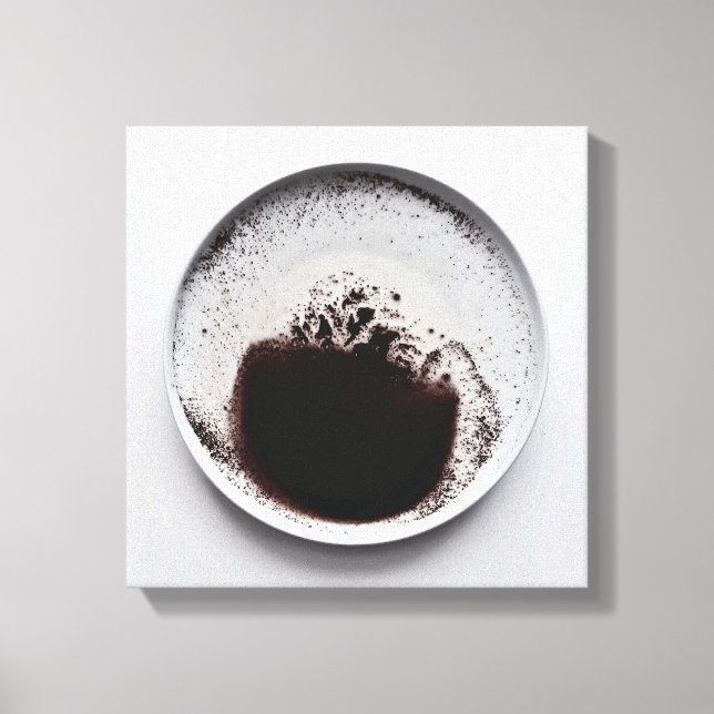 Monochrome coffee grounds texture abstract art 4 canvas print (Front)