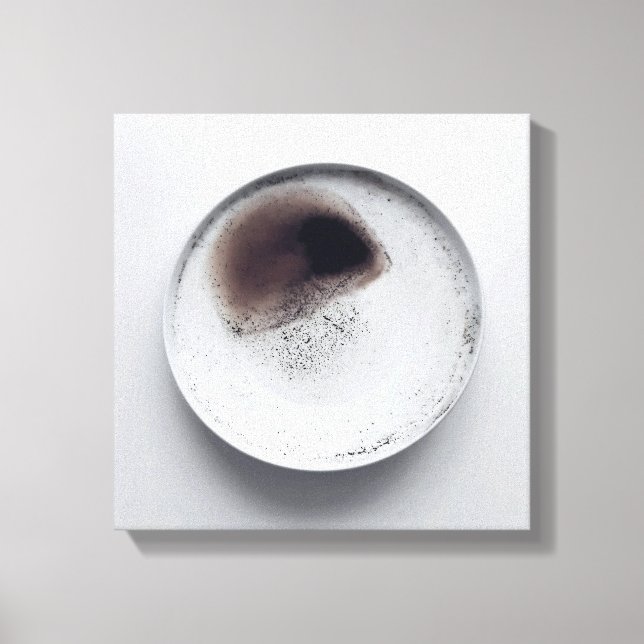Monochrome coffee grounds texture abstract art 6 canvas print (Front)
