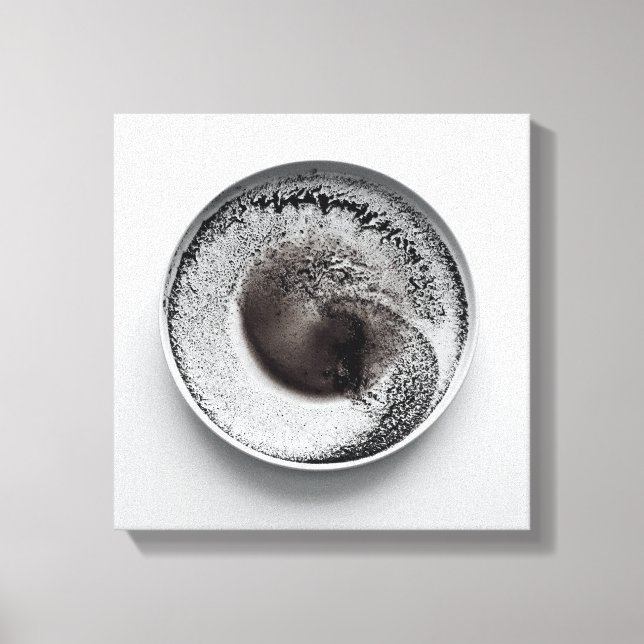 Monochrome coffee grounds texture abstract art 8 canvas print (Front)