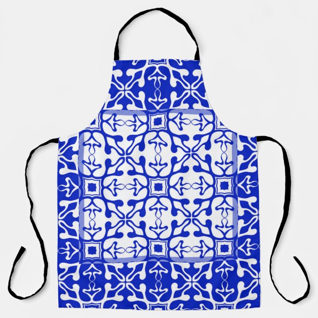 Monochrome coloured vintage pattern. Abstract orna Apron (Front)