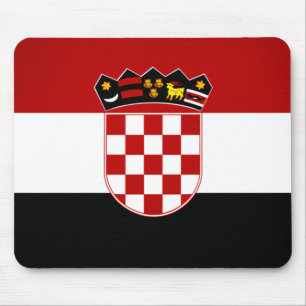 Monochrome Croatia Flag Mouse Mat