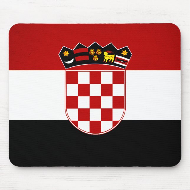 Monochrome Croatia Flag Mouse Mat (Front)