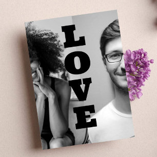Monochrome Custom Couples Photos Valentines Day  Holiday Card