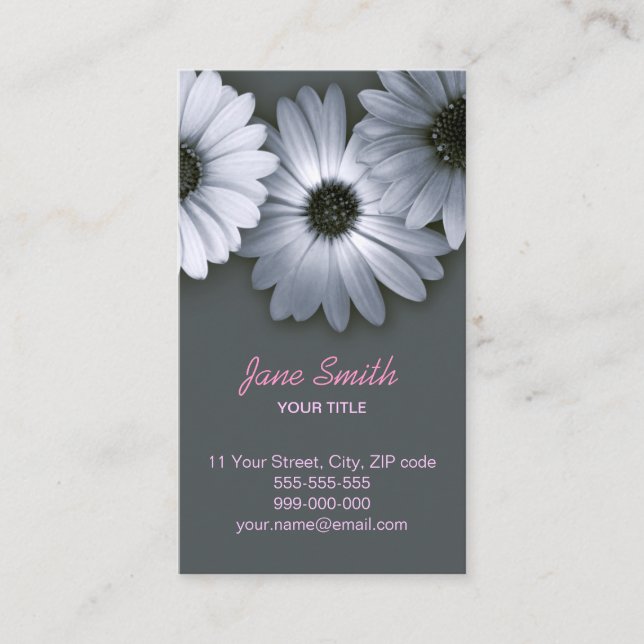 Monochrome Daisies business card (Front)