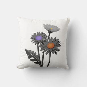 Monochrome Daisys Cushion