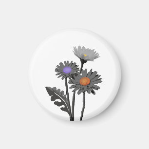 Monochrome Daisys magnet
