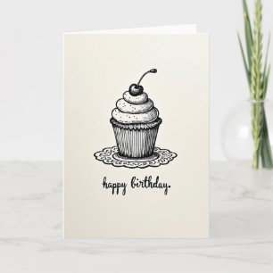 Monochrome Dessert Birthday Card