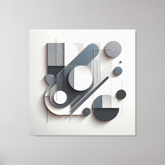 Monochrome Dimensional Balance Canvas Print (Front)