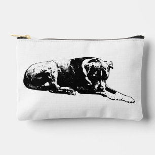 Monochrome Dog Zip Pouch