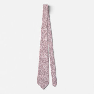 Monochrome Dusty Pink flowers  Tie