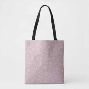 Monochrome Dusty Pink flowers  Tote Bag