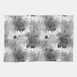 Monochrome dye stains tea towel