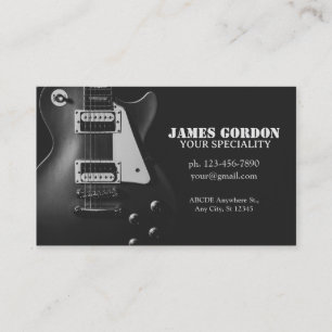 Monochrome electric guitar business card