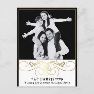 Monochrome Elegance Black and White Postcard