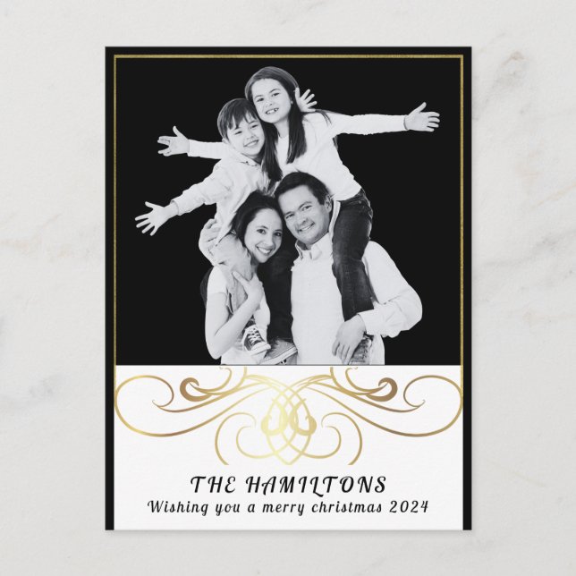 Monochrome Elegance Black and White Postcard (Front)