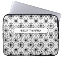 Monochrome Elegant Abstract pattern Laptop Sleeve