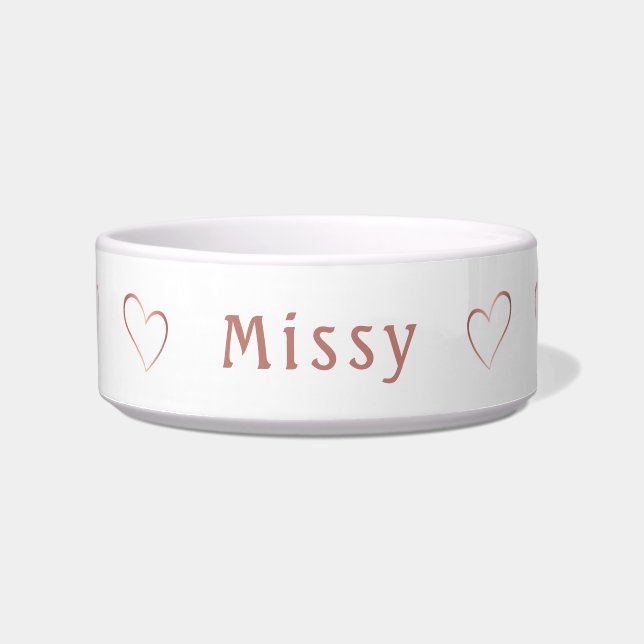 Monochrome Elegant Rose Gold Foil Personalised Bowl (Front)