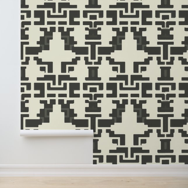 Monochrome Enigma: Abstract Geometric Puzzle Wallpaper (Application)