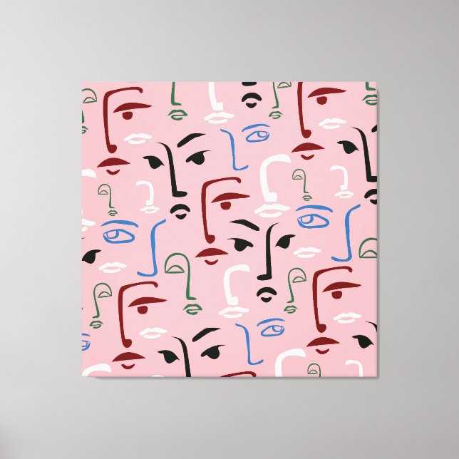Monochrome Faces Canvas Print (Front)