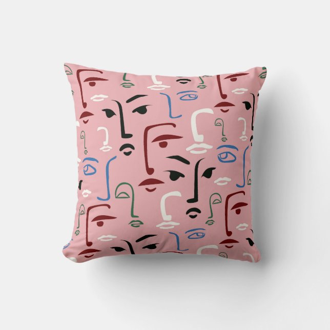 Monochrome Faces Cushion (Front)