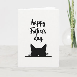 Monochrome Fathers Day Feline Card