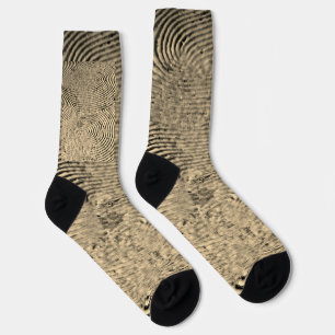 Monochrome Fingerprint Pattern Socks