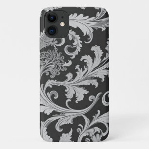 Monochrome Fleur Antique Pattern  iPhone 11 Case