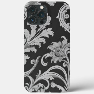 Monochrome Fleur Antique Pattern  iPhone 13 Pro Max Case