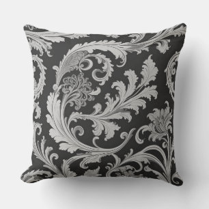Monochrome Fleur Antique Pattern Cushion