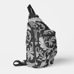 Monochrome Fleur Antique Pattern Sling Bag