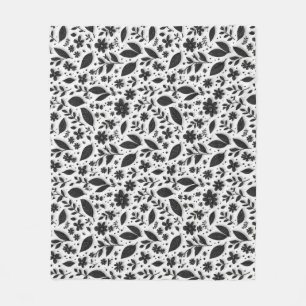 🌸 Monochrome Floral Cosy Minimal Home Style 🌿 Fleece Blanket