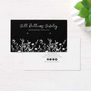 Monochrome Floral • Earring Hoops Display Card