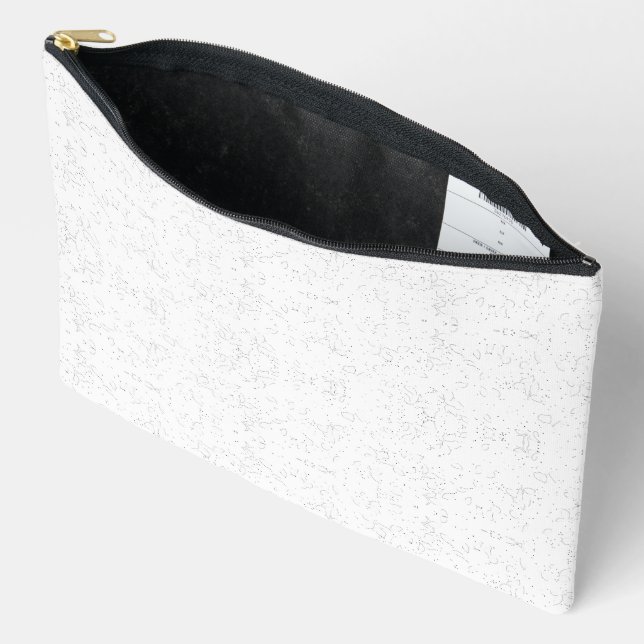 Monochrome Floral Pattern – Elegant Seamless Art Accessory Pouch (Open)