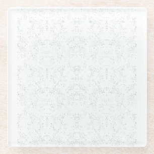 Monochrome Floral Pattern – Elegant Seamless Art Glass Coaster