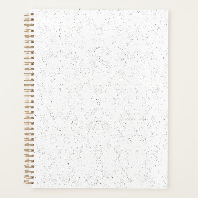 Monochrome Floral Pattern – Elegant Seamless Art Planner (Front)