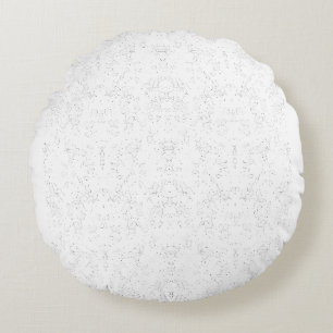 Monochrome Floral Pattern – Elegant Seamless Art Round Cushion