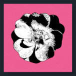 Monochrome Floral Poster on Bold Pink – Modern Pop<br><div class="desc">This striking poster features a clean black and white floral illustration placed against a vivid pink background, creating a perfect blend of minimalist design and bold pop art energy. The strong contrast and modern composition make it a standout wall piece for contemporary interiors, creative studios, or any space in need...</div>