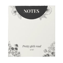Monochrome Floral Reading Notes Page