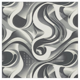 Monochrome Flow Ribbons Fabric