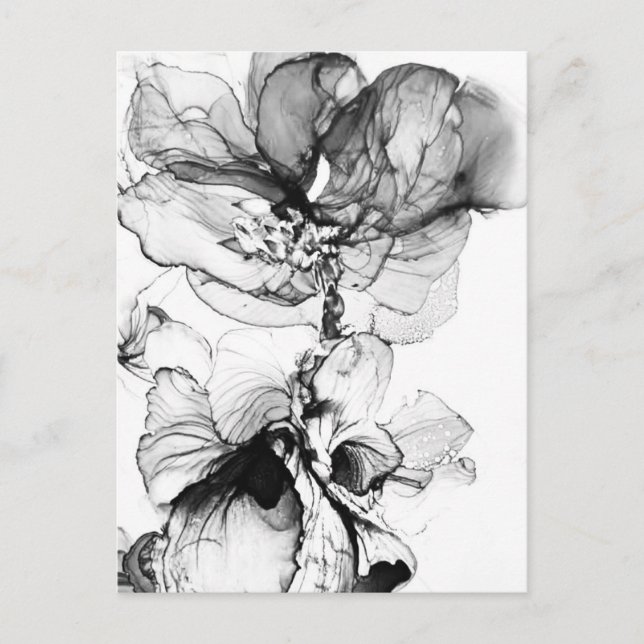 Monochrome flower postcard (Front)