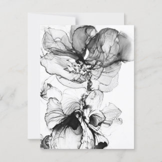 Monochrome flower postcard
