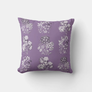 Monochrome flowers in lavender cushion