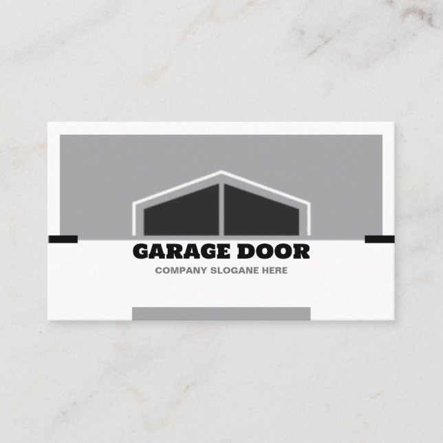 Monochrome Garage Door Business Card (Front)
