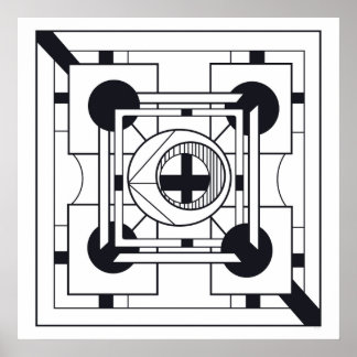 Monochrome Geometric Minimalist Abstract Geometric Poster