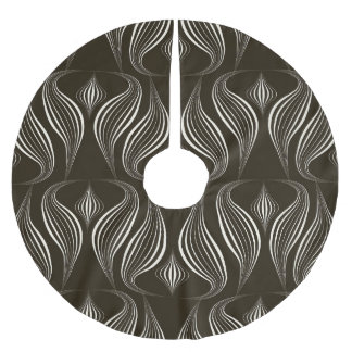 Monochrome Geometric: Modern Vintage Texture Brushed Polyester Tree Skirt