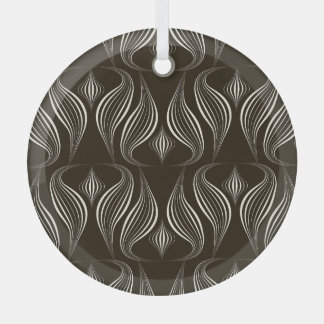 Monochrome Geometric: Modern Vintage Texture Glass Tree Decoration