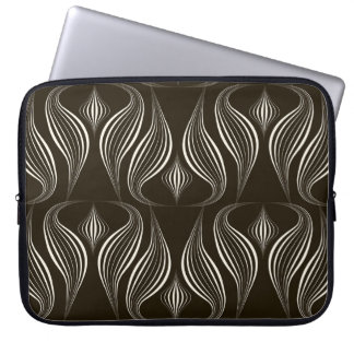 Monochrome Geometric: Modern Vintage Texture Laptop Sleeve