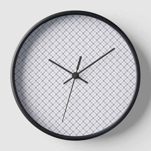 Monochrome Geometric Texture|Seamless Diamond Look Clock (Front)