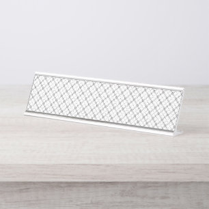 Monochrome Geometric Texture Seamless Diamond Look Desk Name Plate